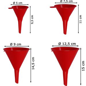 Produktbild für Trichter BrüderMannesmann 455-4, orange, 4-teiliges Set