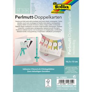 Faltkarten Folia 179501 Perlmutt 250g/m², perlweiß