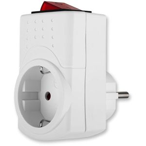 Produktbild für Steckdosenadapter REV-Ritter 0512085777, weiß, mit Schalter