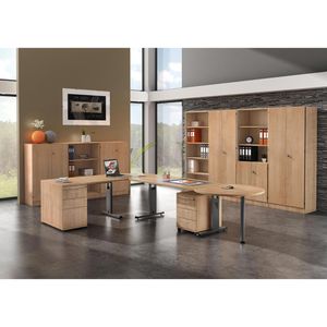 Produktbild für Schreibtisch Hammerbacher O-Serie, nussbaum / graphit