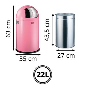 Produktbild für Mülleimer Wesco Pushboy Junior, pink
