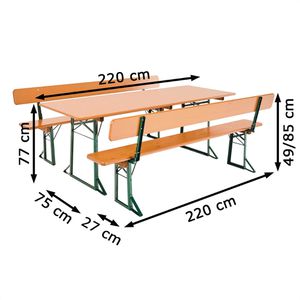 Produktbild für Bierzeltgarnitur RUKU1952 SW10061.1, Kiefer / grün
