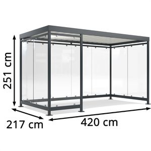 Produktbild für Personenunterstand WSM Köln K4 c/b, anthrazit, aus Metall