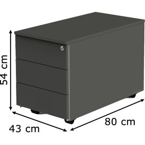 Produktbild für Rollcontainer Kerkmann Move, 4447, aus Holz, anthrazit