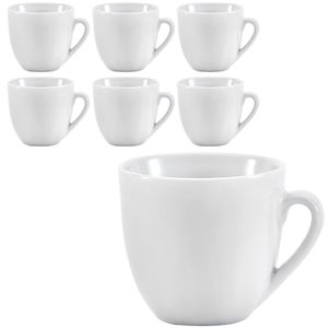 Van-Well Kaffeetassen Trend, 230 ml, Porzellan, weiß, 6 Stück , 6 Stück