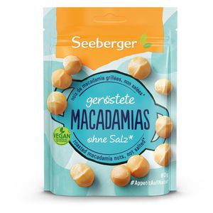 Macadamia Seeberger geröstet, ungesalzen, 80g