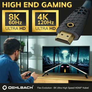 Produktbild für HDMI-Kabel Oehlbach Flex Evolution, HDMI 2.1, vergoldet