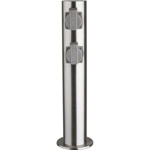 Produktbild für Gartensteckdose Heitronic Tokio, silber, anschraubbar