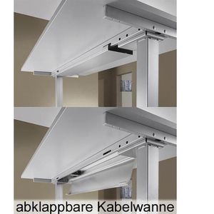 Produktbild für Schreibtisch Hammerbacher XDSM 2E, nussbaum / silber