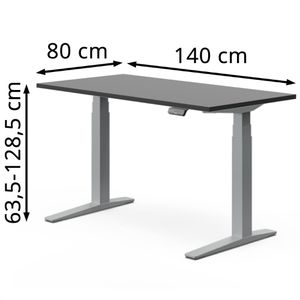 Produktbild für Schreibtisch FlexiSpot E7S-Pro 2026, schwarz / grau
