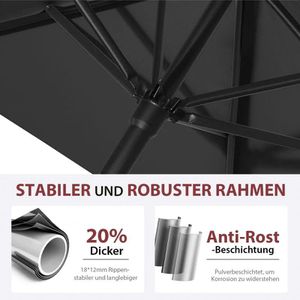 Produktbild für Sonnenschirm Sekey UB158, rechteckig