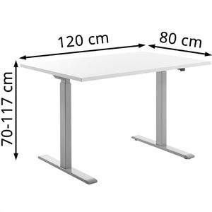 Produktbild für Schreibtisch Topstar E-Table, weiß / silber