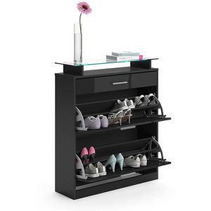 Produktbild für Schuhschrank Vicco Alex, schwarz, mit LED-Beleuchtung