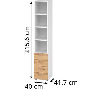 Produktbild für Kombischrank Hammerbacher Serie 9 Advanced, asteiche / weiß