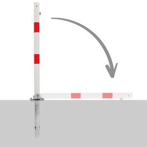 Produktbild für Absperrpfosten Alberts Klappy-BO, rot/weiß, aus Metall