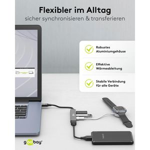 Produktbild für USB-Hub Goobay 74456, mit Metallgehäuse