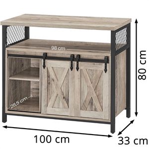 Produktbild für Sideboard Vasagle LSC092B02, aus Holz, graubraun