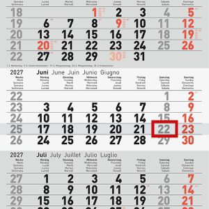 Produktbild für 4-Monatskalender Rido-Ide 7033420007, mit Ferienübersicht