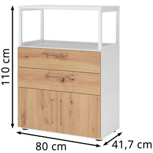 Produktbild für Kombischrank Hammerbacher FW381K1RG, asteiche / weiß