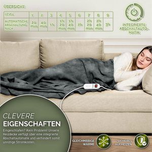 Produktbild für Heizdecke Sinnlein Wärmedecke XXL, grau