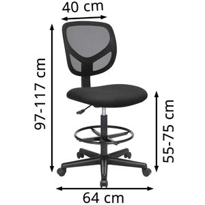 Produktbild für Arbeitsstuhl Songmics OBN15BKV1, schwarz