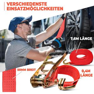 Produktbild für Spanngurt NTG rot, mit Haken &amp; Ratsche