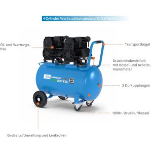 Produktbild für Kompressor Güde Airpower 675/8/100 SILENT,73dB(A), 4400W, 230V