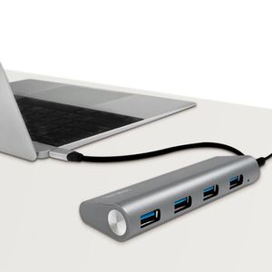 Produktbild für USB-Hub LogiLink UA0309, grau, mit Metallgehäuse