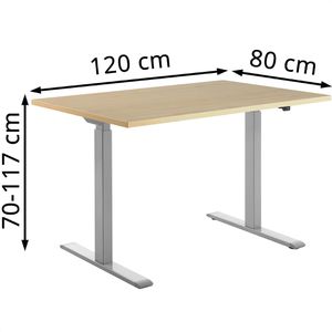 Produktbild für Schreibtisch Topstar E-Table, ahorn / silber