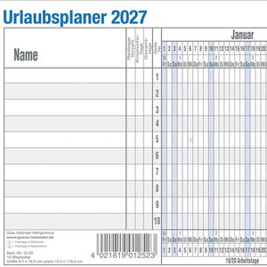 Produktbild für Urlaubsplaner Güss-Verlag 12-52, Jahr 2027