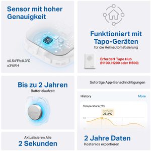 Produktbild für Thermo-Hygrometer Tapo T310, digital
