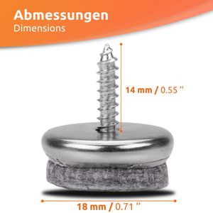 Produktbild für Filzgleiter ECENCE 23040305, Ø 18mm