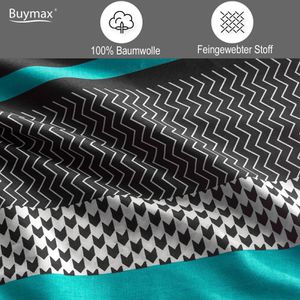 Produktbild für Bettwäsche Buymax Zigo, türkis, schwarz, Renforcé