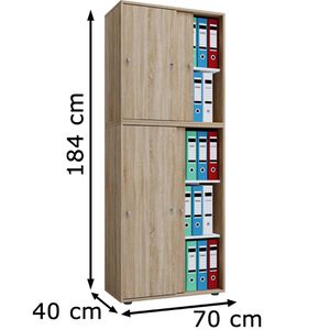 Produktbild für Schiebetürenschrank VCM Lona XXL, abschließbar, sonoma eiche