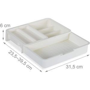 Produktbild für Besteckkasten Relaxdays 10027748, weiß, aus Kunststoff