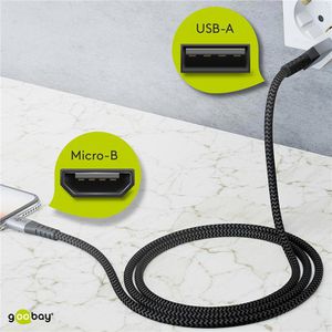 Produktbild für Ladekabel Goobay 49282, grau, 1m