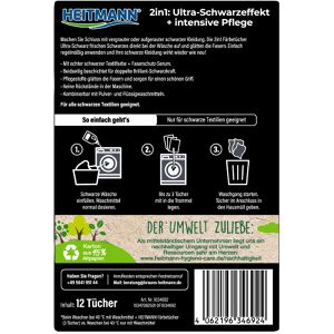 Produktbild für Textilfarbe Heitmann 2in1 Färbetücher, Ultra-Schwarz
