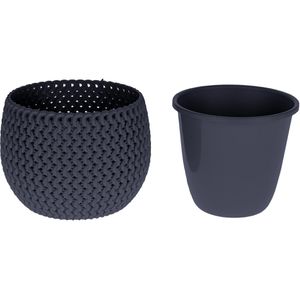Produktbild für Übertopf Prosperplast Splofy Bowl, anthrazit, Ø 18 x 13 cm