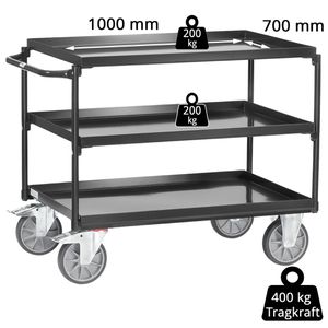 Produktbild für Tischwagen Fetra 4832-7016 Grey Edition, aus Metall