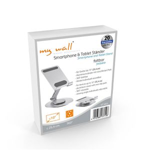 Produktbild für Tablet-Halterung myWall HT48L, silber, für Tisch