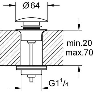 Produktbild für Ablaufgarnitur GROHE mit Klickverschluss 65807000, aus Metall