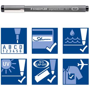 Produktbild für Fineliner Staedtler pigment liner, 308 SB6P