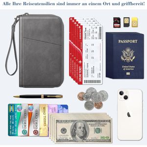 Produktbild für Reisepasshülle Fintie APPA211, dunkelgrau