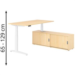Produktbild für Schreibtisch Hammerbacher XBHM, 29122, ahorn, mit Sideboard
