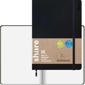 Notizbuch share 4-0014001, Upcycling, schwarz, A5