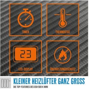 Produktbild für Heizlüfter Güde 85171, GSH 500 K mini, 500 Watt