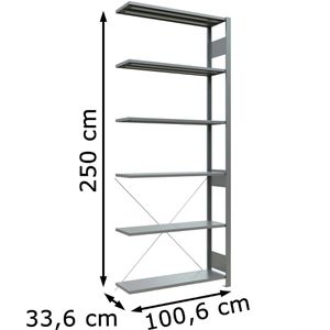 Produktbild für Anbauregal Schulte 12736, 6 Metallböden