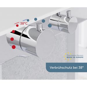 Produktbild für Duscharmatur Schütte Ocean, verchromt / weiß