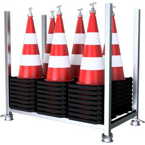 Produktbild für Leitkegel Schake 3L730TL2-SET, rot/weiß, Höhe 75cm