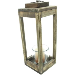 Produktbild für Laterne Frank-Flechtwaren Shabby-Chic, braun, indoor
